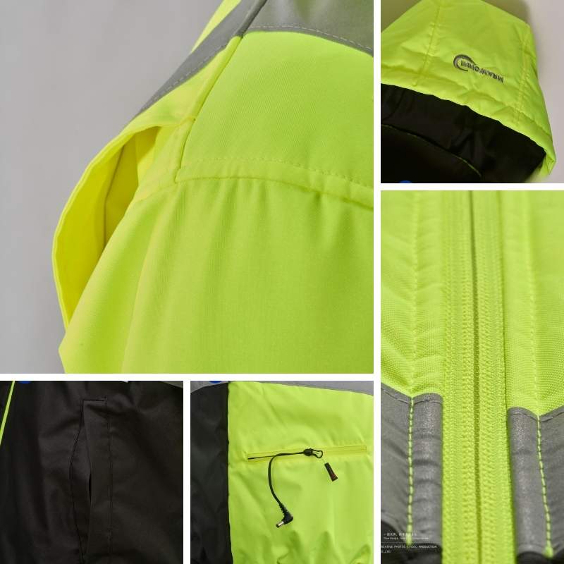 Waterproof-breathable Class 3 Safety Jacket shell with 50 mm high-reflectivity tape and reinforced seams for night work and durability.