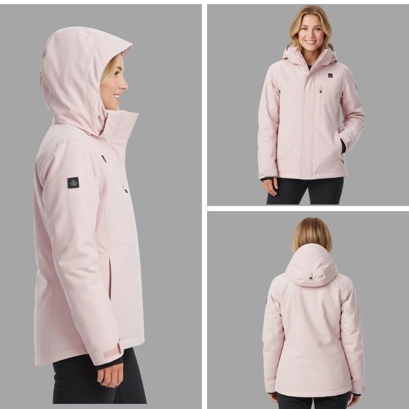 Adjustable Women’s  Hood Heated Outdoor Jacket