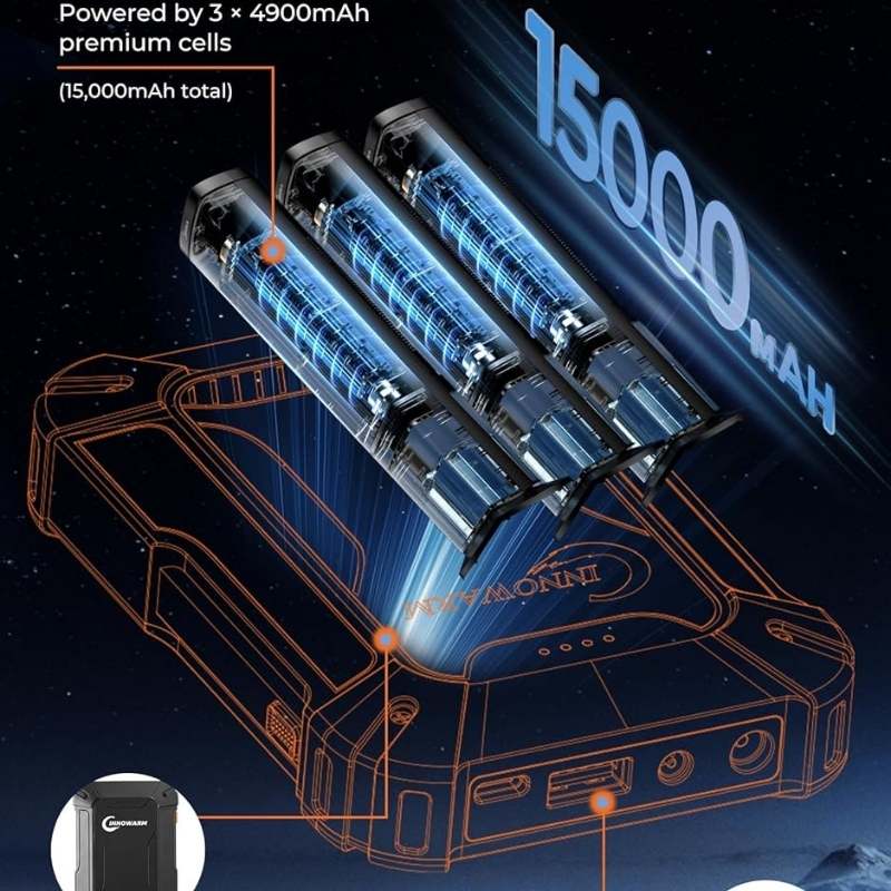 12V rechargeable battery for heavy duty workwear